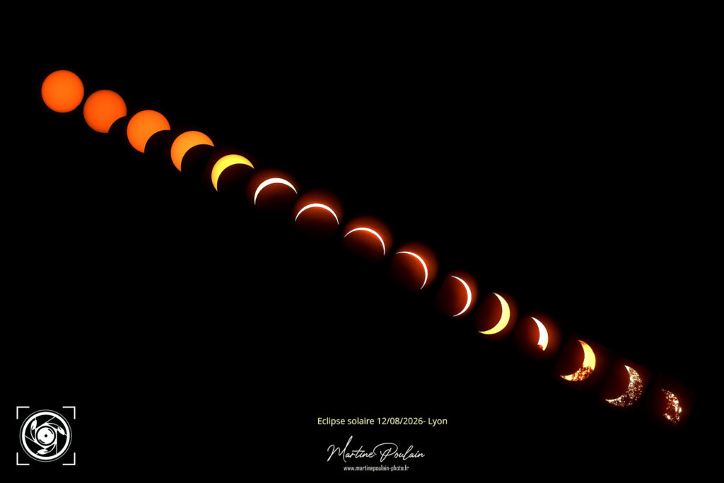 déclinaison des phases d'une éclipse solaire
